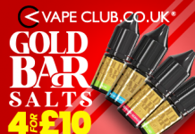 Vape Deal!! 4 x 10ml Gold Bar Salts E-liquid For Only £10! Deal Gold Bar Salts VC small